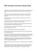 MTA Assistant Conductor Study Guide Latest &lpar;2026&sol;2027&rpar; Verified Answers by Experts&NewLine;