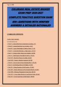 Colorado Real Estate Exam Prep 2026-2027 &vert; 460&plus; Practice Questions with Verified Answers & Detailed Rationales &vert; CREC Rules&comma; Contracts&comma; Agency&comma; Fair Housing & 2026 Updates