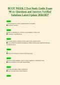 BCOT WEEK 2 Test Study Guide Exam&NewLine;90 A&plus; Questions and Answers Verified&NewLine;Solutions Latest Update 2026&sol;2027