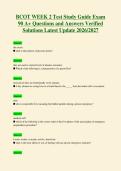 BCOT WEEK 2 Test Study Guide Exam&NewLine;90 A&plus; Questions and Answers Verified&NewLine;Solutions Latest Update 2026&sol;2027