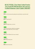 BCOT WEEK 2 Test Study Guide Practice&NewLine;Test Tested 90 100 Questions and Answers&NewLine;Verified Solutions Latest Update 2026&sol;2027