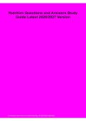 Nutrition Latest 2026&sol; 2027 Version Questions Answers Complete Study Guide