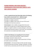 FLORIDA PERSONAL LINES EXAM 2026&sol;2027 - COMPREHENSIVE EXAM QUESTIONS COMPLETE WITH 100&percnt; VERIFIED ANSWERS