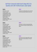 Swift River Community Health South College NSG 1211&NewLine;Questions with 100&percnt; Verified Answers Latest Update