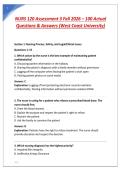 NURS 120 Assessment 3 Fall 2026 &ndash; 100 Actual &NewLine;Questions & Answers &lpar;West Coast University&rpar;