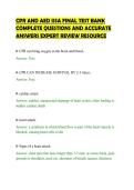 CPR AND AED ISSA FINAL TEST BANK&NewLine;COMPLETE QUESTIONS AND ACCURATE&NewLine;ANSWERS EXPERT REVIEW RESOURCE