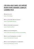 CPR 2026 ADULT BASIC LIFE SUPPORT&NewLine;REVIEW PAPER ANSWERS COMPLETE&NewLine;LEARNING PAC