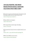 CPR 2026 PEDIATRIC AND INFANT&NewLine;RESUSCITATION MODULE QUESTIONS&NewLine;SOLUTIONS STRUCTURED SCRIPT