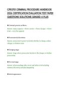 CPR3701 CRIMINAL PROCEDURE HANDBOOK&NewLine;2026 CERTIFICATION EVALUATION TEST PAPER&NewLine;QUESTIONS SOLUTIONS GRADED A PLUS