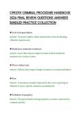 CPR3701 CRIMINAL PROCEDURE HANDBOOK&NewLine;2026 FINAL REVIEW QUESTIONS ANSWERS&NewLine;BUNDLED PRACTICE COLLECTIO