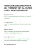 CPR3701 CRIMINAL PROCEDURE HANDBOOK&NewLine;2026 PRACTICE TEST SHEET FULL SOLUTIONS&NewLine;CORRECT ANSWERS PREPARATION SET