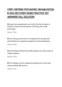 CPRP CERTIFIED PSYCHIATRIC REHABILITATION&NewLine;III 2026 RECOVERY-BASED PRACTICE SET&NewLine;ANSWERS FULL SOLUTION