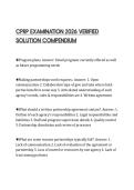 CPRP EXAMINATION 2026 VERIFIED&NewLine;SOLUTION COMPENDIUM