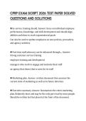 CPRP EXAM SCRIPT 2026 TEST PAPER SOLVED&NewLine;QUESTIONS AND SOLUTIONS