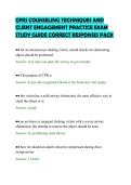 CPRS COUNSELING TECHNIQUES AND&NewLine;CLIENT ENGAGEMENT PRACTICE EXAM&NewLine;STUDY GUIDE CORRECT RESPONSES PACK