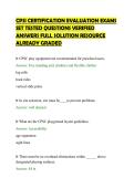 CPSI CERTIFICATION EVALUATION EXAMS SET TESTED QUESTIONS VERIFIED ANSWERS FULL