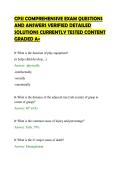 CPSI COMPREHENSIVE EXAM QUESTIONS&NewLine;AND ANSWERS VERIFIED DETAILED&NewLine;SOLUTIONS CURRENTLY TESTED CONTENT&NewLine;GRADED A&plus;