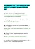 CPSI EXAM SCRIPT FULL QUESTIONS AND&NewLine;CORRECT ANSWERS GUARANTEED TO&NewLine;PASS