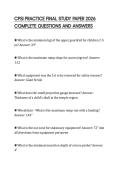 CPSI PRACTICE FINAL STUDY PAPER 2026&NewLine;COMPLETE QUESTIONS AND ANSWERS