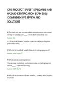 CPSI PRODUCT SAFETY STANDARDS AND&NewLine;HAZARD IDENTIFICATION EXAM 2026&NewLine;COMPREHENSIVE REVIEW AND&NewLine;SOLUTIONS