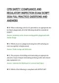 CPSI SAFETY COMPLIANCE AND&NewLine;REGULATORY INSPECTION EXAM SCRIPT&NewLine;2026 FULL PRACTICE QUESTIONS AND&NewLine;ANSWERS
