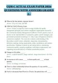 CQM-C ACTUAL EXAM PAPER 2026&NewLine;QUESTIONS WITH ANSWERS GRADED&NewLine;A&plus;