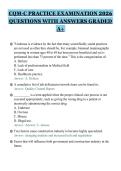CQM-C PRACTICE EXAMINATION 2026&NewLine;QUESTIONS WITH ANSWERS GRADED&NewLine;A&plus;