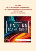 LPN to RN Transitions Test Bank&comma; 6th Edition &vert; 700&plus; NCLEX-Style Q&A on Role Transition&comma; Nursing Process & EBP