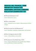 CRCM BSA AML FINANCIAL CRIME&NewLine;PREVENTION TRANSACTION&NewLine;MONITORING SANCTIONS SCREENING&NewLine;EVALUATION EXAMINATION TEST&NewLine;