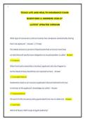 TEXAS LIFE AND HEALTH INSURANCE EXAM