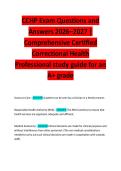 CCHP Exam Questions and Answers 2026&ndash;2027 &vert; Comprehensive Certified &NewLine;Correctional Health Professional study guide for an A&plus; grade