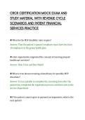 CRCR CERTIFICATION MOCK EXAM AND&NewLine;STUDY MATERIAL WITH REVENUE CYCLE&NewLine;SCENARIOS AND PATIENT FINANCIAL&NewLine;SERVICES PRACTICE