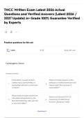 TNCC Written Exam Latest 2026 Actual Questions and Verified Answers &lpar;Latest 2026 &sol; 2027 Update&rpar; A&plus; Grade 100&percnt; Guarantee Verified by Experts
