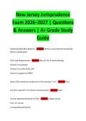 New Jersey Jurisprudence Exam 2026&ndash;2027 &vert; Questions & Answers &vert; A&plus; Grade Study Guide