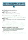 CRCR FINAL TEST 2026 QUESTIONS&NewLine;WITH CORRECT ANSWERS GRADED&NewLine;A&plus;