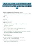 CRCR PRACTICE EXAMINATION 2026&NewLine;QUESTIONS WITH ANSWERS GRADED&NewLine;A&plus;