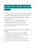 CRCR FINAL PAPER 2026 EXAM Q AND A&NewLine;STUDY GUIDE COMPLETE QUESTIONS AND&NewLine;ANSWERS&NewLine;