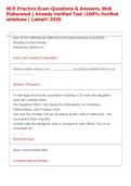 NCE Practice Exam Questions & Answers&comma; Well &NewLine;Elaborated &vert; Already Verified Test &vert;100&percnt; Verified &NewLine;solutions &vert; Latest&excl;&excl; 2026
