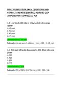 PiCAT Verification Exam Questions and Correct Answers