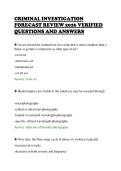 CRIMINAL INVESTIGATION&NewLine;FORECAST REVIEW 2026 VERIFIED&NewLine;QUESTIONS AND ANSWERS