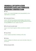 CRIMINAL INVESTIGATION&NewLine;QUESTION PACK 2026 COMPLETE&NewLine;ANSWERS VERIFIED PASS