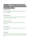 CRIMINAL INVESTIGATION STUDY&NewLine;MATERIAL 2026 TESTED QUESTIONS&NewLine;WITH SOLUTIONS