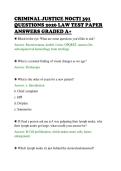 CRIMINAL JUSTICE NOCTI 391&NewLine;QUESTIONS 2026 LAW TEST PAPER&NewLine;ANSWERS GRADED A&plus;