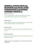 CRIMINAL JUSTICE NOCTI 391&NewLine;QUESTIONS 2026 STUDY GUIDE&NewLine;COMPREHENSIVE QUESTIONS&NewLine;ANSWERS VERIFIED A&plus;