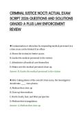 CRIMINAL JUSTICE NOCTI ACTUAL EXAM&NewLine;SCRIPT 2026 QUESTIONS AND SOLUTIONS&NewLine;GRADED A PLUS LAW ENFORCEMENT&NewLine;REVIEW