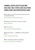 CRIMINAL JUSTICE NOCTI EXAM PREP&NewLine;2026 HIGH YIELD TOPICS AND SOLUTIONS&NewLine;CRIME SCENE AND INVESTIGATION GUIDE