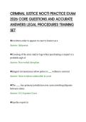 CRIMINAL JUSTICE NOCTI PRACTICE EXAM&NewLine;2026 CORE QUESTIONS AND ACCURATE&NewLine;ANSWERS LEGAL PROCEDURES TRAINING&NewLine;SET
