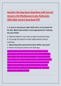 Geriatric Nursing Exam Questions with Correct &NewLine;Answers &lpar;VerifiedAnswers&rpar; plus Rationales &NewLine;2026 Q&A Instant Download PDF 