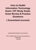 Intro to Health Information Technology Exam &vert; HIT Study Guide&comma; Exam Review & Practice Questions