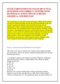STATE FARM ESTIMATICS EXAM 300 ACTUAL &NewLine;QUESTIONS AND CORRECT ANSWERS WITH &NewLine;RATIONALE LATEST UPDATE ALREADY &NewLine;GRADED A&plus; ASSURED PASS